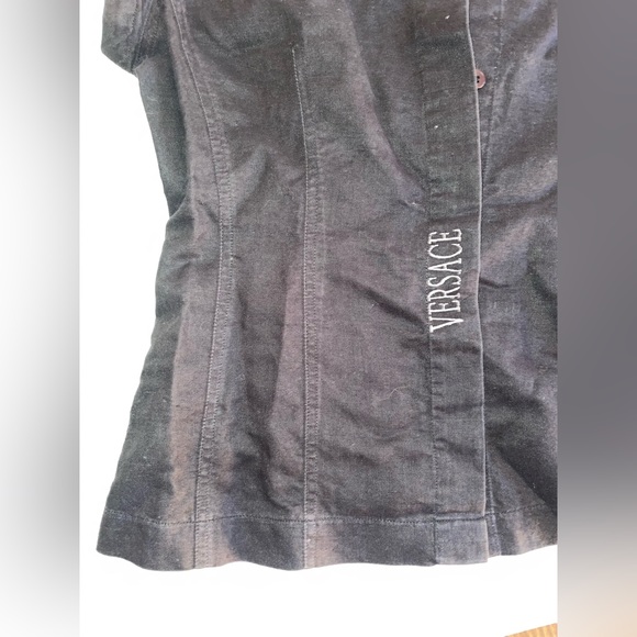 Versace linen button down sleeveless - Picture 5 of 5